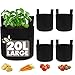 Produktbild ZENAKIO Pflanzsack 5er Set Pflanzbeutel Vlies 20L Schwarz Pflanztaschen Grow Töpfe Wiederstandsfähig Wiederverwendbar Atmungsaktiv mit Griff für Garten Gewächshaus Urban Gardening auf dem Balkon