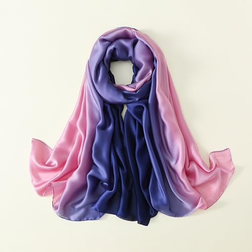 Image of MALINA Women's Polyester Silk Satin Stole Scarf - Soft Lightweight Fashion Wrap, Elegant Floral & Gradient Design, summer stole,Scarf For Women,Premium Stole,Large Size 180x90 cm'