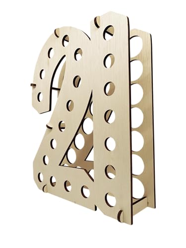 Image of Lumber Reveal USA Natural 21 Shot Bottle Holder | 21st Birthday Decorations | Unique 21st Birthday Gifts | Holds 21 Shooter Bottles | Assembly Required