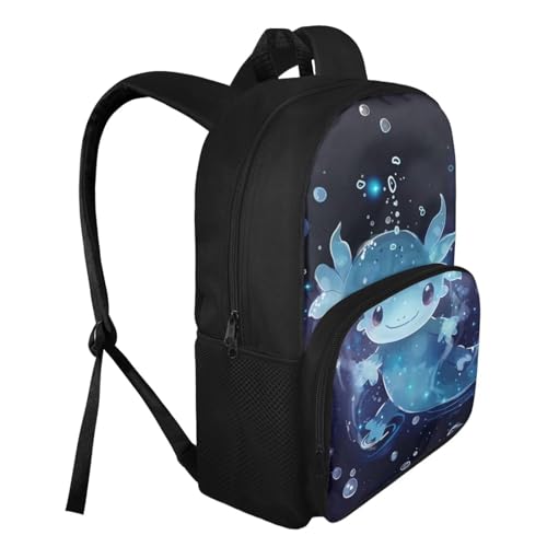 Axolotl School Backpack for Girls 7 8 Kawaii Kids School Bag 15 Inch Bookbag Backpacks with Water Botle Holder for Primary Middle School Back to School2