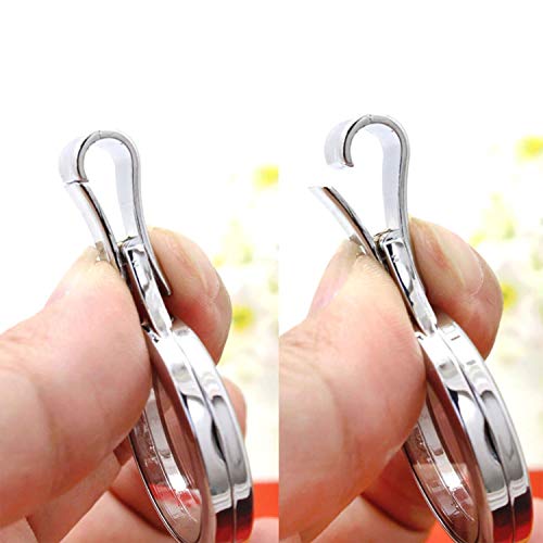 Bg247 Stainless Steel 30Mm Glass Floating Memory Living Locket Lanyard Necklace Id Badge Holder (Rose Gold Circle, No Stone) #TOP3