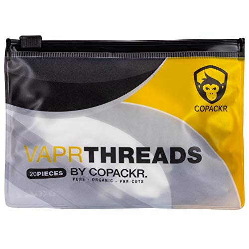 Copackr Wick Threads, material 100% algodón orgánico en cordones o hilos para la construcción de bobinas, para amantes del bricolaje, RTA/RDA/RDTA (20 unidades/paquete) (1) Cover