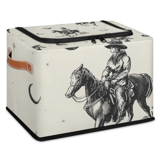 Storage Baskets with Lid Denim Bohemian Storage Bins Storage Box Collapsible Canvas Closet Shelf Basket Toy Book Clothes Organizer 1 pack