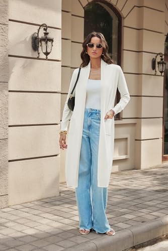 Image of GRACE KARIN Essential Solid Open Front Maxi Long Knitted Cardigan Sweater for Women