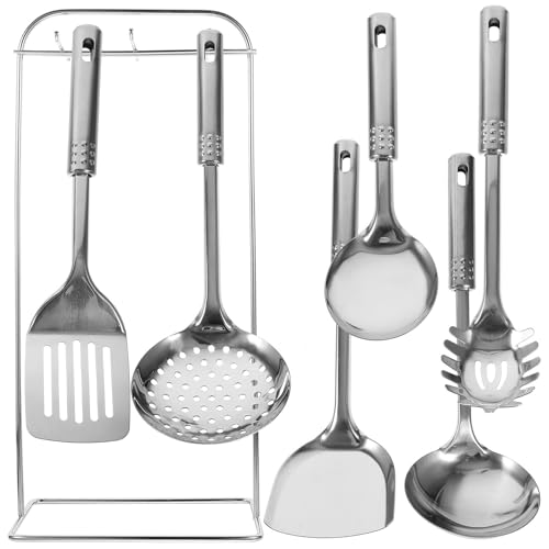 Spatules antiadhésives et résistantes la chaleur en acier inoxydable argenté Zerodeko