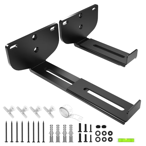 Suixing Supporto Regolabile Per Soundbar: Staffe Da Parete Universali Con Viti E Adesivi, Portata 11,3 Kg