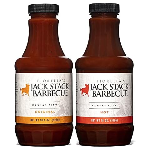 Jack Stack Barbecue Original and Hot Sauce - Kansas City BBQ Sauce 2 Pack - Hot & Original Smoked KC BBQ Sauce (2, 18oz Bottles) Cover