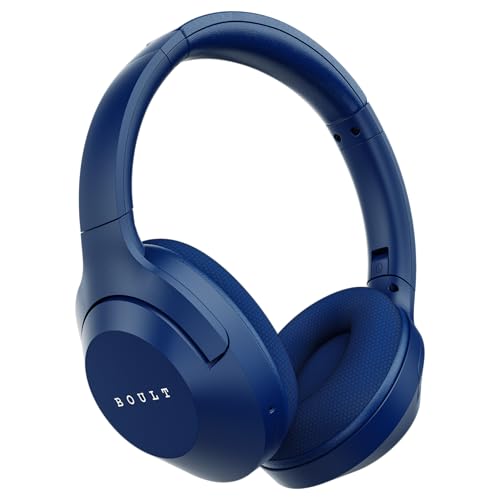 Image of GOBOULT Flex Over Ear Bluetooth Headphones with 80H Playtime, 40mm Bass Drivers, Zen ENC Mic, Type-C Fast Charging, 4 EQ Modes, Bluetooth 5.4, AUX Option, 60ms Low Latency, IPX5 (Blue)