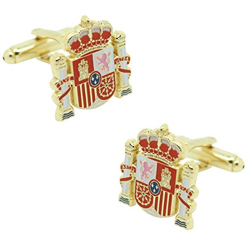 MasGemelos Gemelos Escudo Oficial España Golden Cufflinks