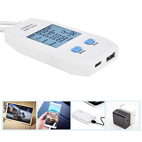 Image of USB Meter, Digital LCD Display Voltmeter Ammeter Detector Power Tester Multimeter for Measuring Voltage, Current, Capacity, Energy, Resistance, Capacitance(UT658 Dual)