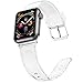 iiteeology Compatible with Apple Watch Band 46mm 45mm 44mm 42mm, Soft Glitter Clear iWatch Bands for Women Series 1-10 - Clear/Silver