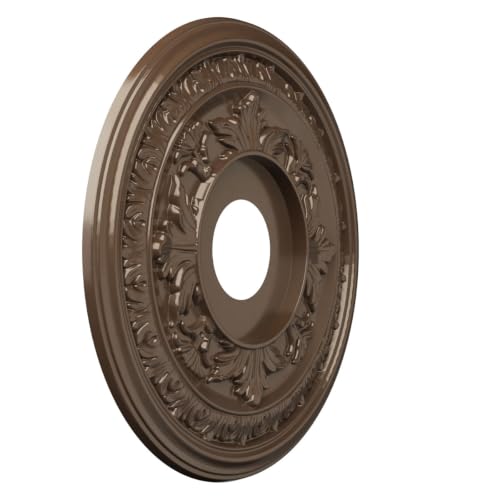 Image of 16 inchOD x 3 1 /2 inchID x 1 inchP Baltimore Thermoformed PVC Ceiling Medallion (Fits Canopies up to 6 1 /2 inch), Metallic Copper