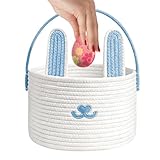 Easter Baskets,Cotton Rope Egg Hunt Container | Easter Egg Basket - for Toys Snacks Party Holiday Birthday Kids Boys Girls