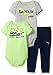 PUMA Baby' 3 Piece Creeper Pant Set, Active Green, 3/6M
