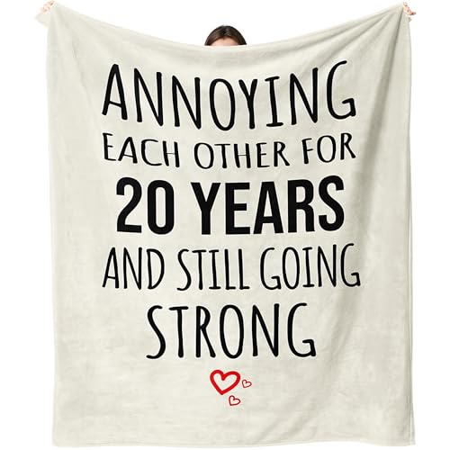 Dulkjio 20th Anniversary Wedding Gifts for Him Her, 20th Anniversary Blanket Gifts for...
