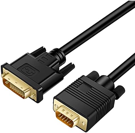 A-technology DVI to VGA Cable 5Ft(1.5m) DVI 24+1 DVI-D M to VGA Male Gold Plated 1080P with Chip Active Adapter Converter Cable for PC-DVD-Monitor-HDTV-Laptop- Projector (5Ft)