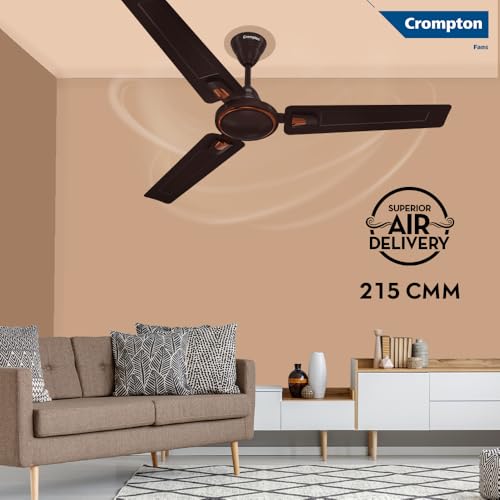 Image of Crompton SUREBREEZE HILL BRIZ NEO 1200 mm (48 inch) Ceiling Fan (Smoked Brown) Star rated energy efficient fans