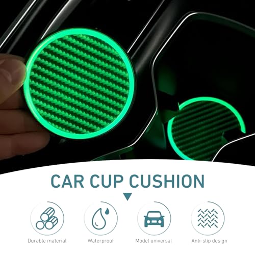 2 Piezas Posavasos Luminiscentes para Auto 2.83 Pulg miniatura 4