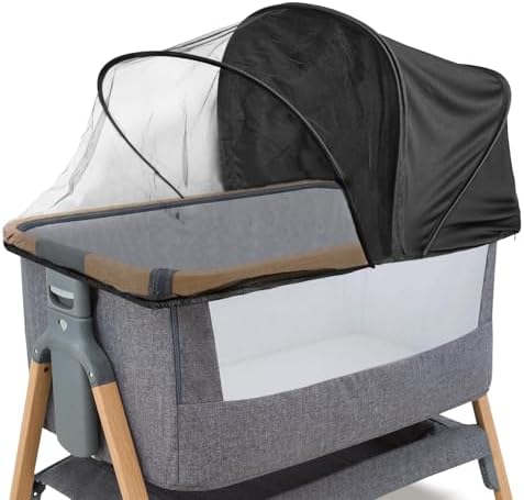 Rede mosquiteira para berço com zíper, suporte de rolamento de al...