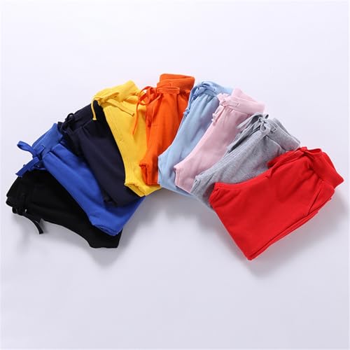 Toddler Boys Cotton Sweatpants Solid Baggy Active Pants Kids Adjustable Casual Elastic Waist Fall Winter Trousers3