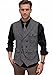 RUNTINGJIA Men's Tweed Vest Double Breasted Formal Herringbone Waistcoat with Pockets