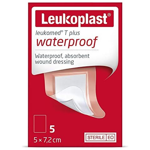 Leukoplast Leukomed T Plus Waterproof Dressings - Soft, Comfortable Waterproof Wound Dressings - 5cm x 7.2cm 5pcs Cover