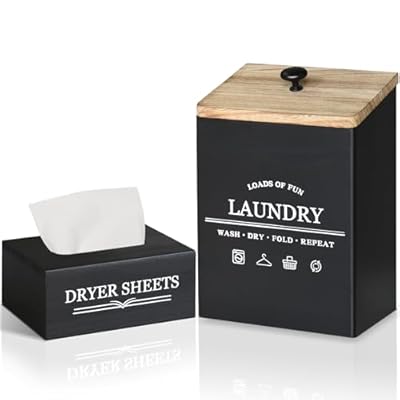 Magnetic Lint Bin for Laundry Room Organization, Magnetic Dryer Sheet Holder for Laundry Room, Dryer Sheet Holder,Laundry Room Organization and Storage with Traceless Nails and Expansion Screws(black)