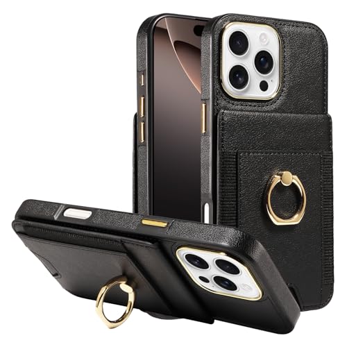 Étui en cuir iPhone 16 Pro noir protecteur haut de gamme chic signé S. Tedazo