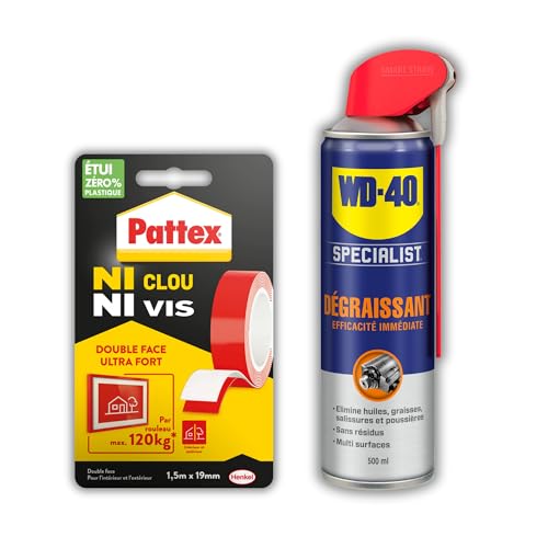 Dégraissant WD-40 et Ruban Pattex Double Face pour Rénover et Fixer dans la Maison