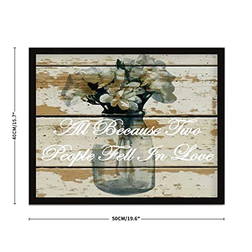 Plaque murale en bois vintage déco salon chic avec citation amour