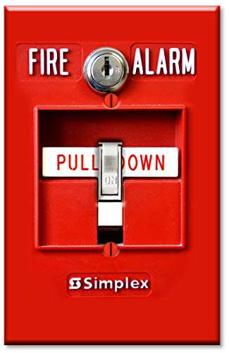 Art Plates - 1 Gang Toggle Oversized Switch Plate - Over Size One Gang Light Switch Decorative Metal Wall Plate - Fire Alarm Pull Print - (Made In Usa) #TOP8