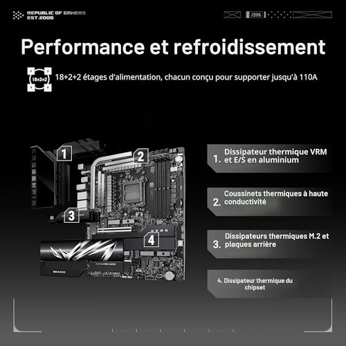 ASUS ROG Crosshair X870E Hero AMD X870E AM5 ATX, Advanced AI PC Ready, 18+2+2 Power Stages, DDR5, PCIe 5.0, 5X M.2, Wi-FI 7, USB4, AI Overclocking, Core Flex, PCIe Slot Q-Release Slim - 4