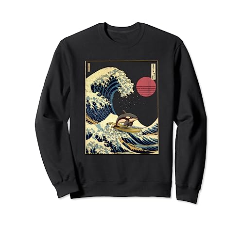 Orca Killer Ballena Japonesa Kanagawa Wave Funny Surf Animal Sudadera
