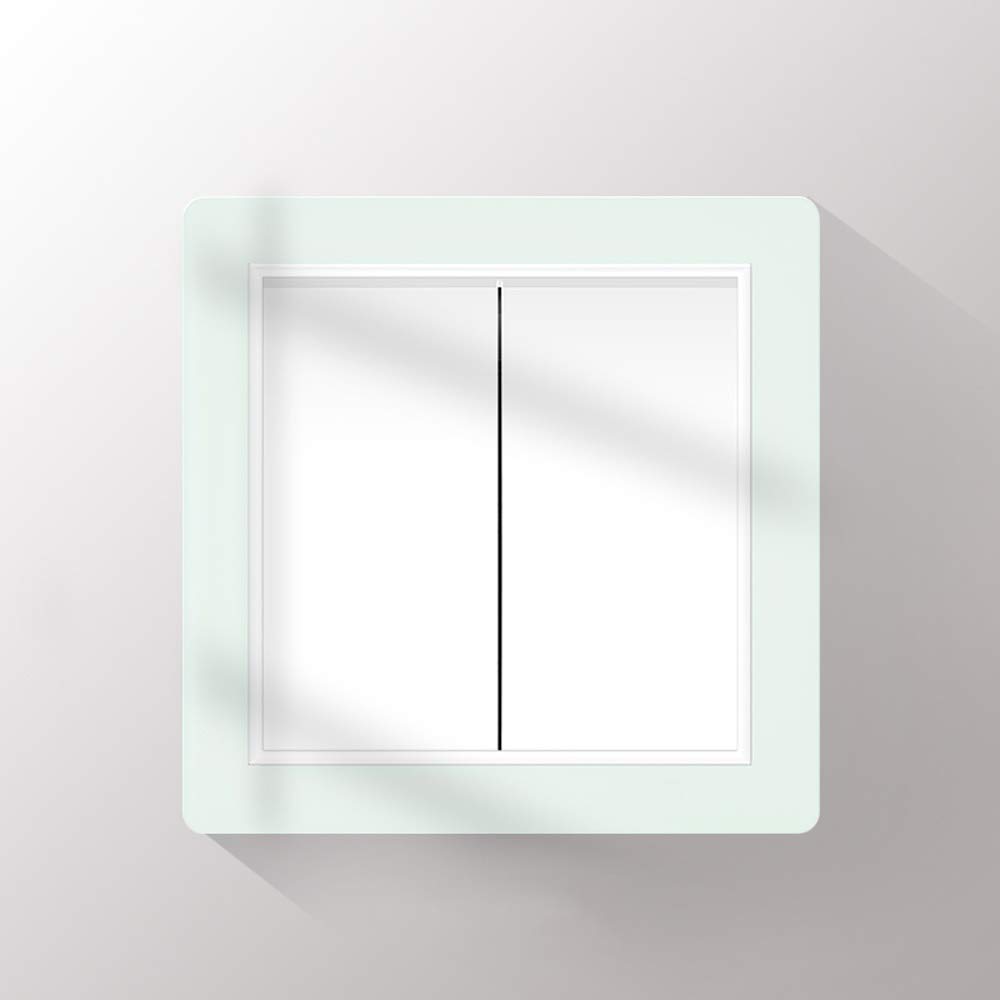 Lichtschalter, Lampenschalter, ❀ intelligente Lichtschalter, Glas-verdeckter Wippschalter, Wandlichtschalter mit einfacher oder doppelter Steuerung (Farbe: leeres Panel) (Farbe: leeres Panel) ( Color