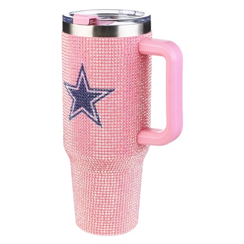 Image of The Memory Company Officially Licensed 40oz Pink Bling Game Day Tumbler, Dallas Cowboys