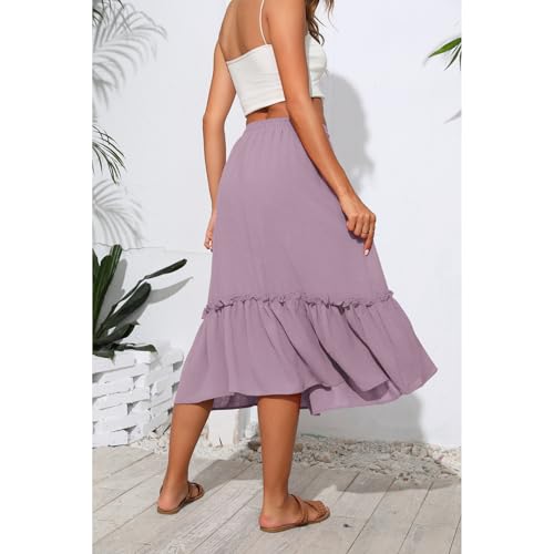 Image of Witsmile High Waist Tiered Skirts for Women Flowy Skirts for Women Long Length with Pockets 2026 Fashion Trendy
