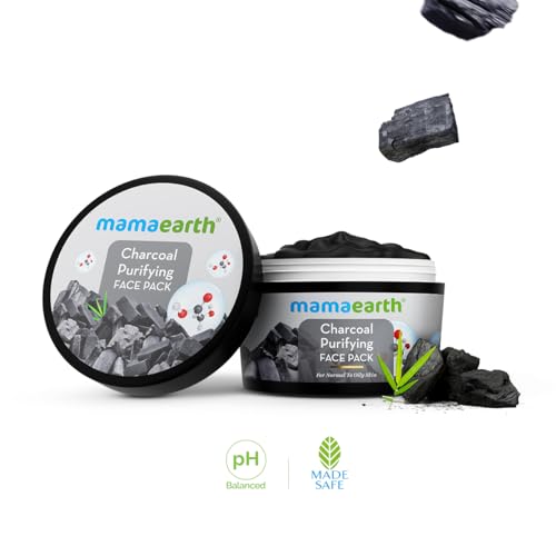 Image of Mamaearth Charcoal Purifying Face Pack with Activated Charcoal & Glycolic Acid for Skin Detoxification Natural, DIY-like Texture | Detoxifies Skin | Crafted with Nature's Best Ingredients | Free From Harmful Chemicals