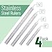 Mr. Pen Steel Rulers, 6, 8, 12, 14 inch Metal Rulers, Pack of 4