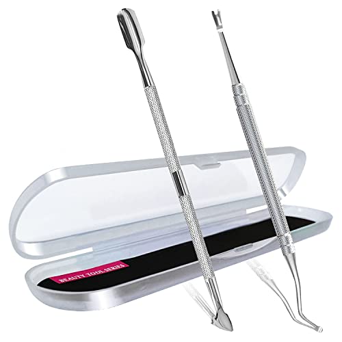 Empujador de Cutículas Profesional, Elevador de Uñas Encarnadas, kit de Empujador de Cutículas Confiable para Pedicura,Herramienta de Doble Extremo Herramientas de Manicura para Pedicura