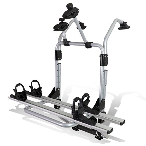 Auto Dynasty Rear Trunk Mount 2-Bike/Bicycle Rack Carrier, Powder Coated, Silver