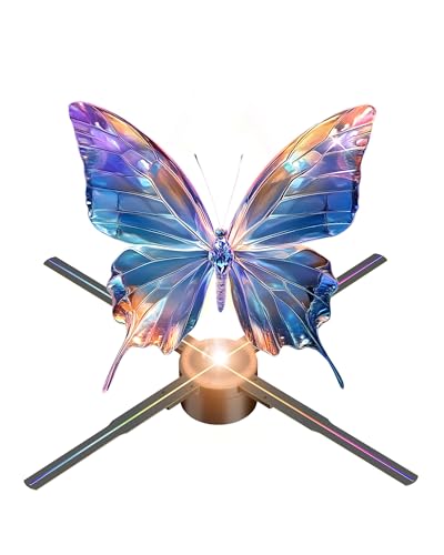 Image of 3D Hologram Fan, 25.6 Inch 2000*1536PX Resolution 768 pcs HD LED Beads, Holographic Video Advertising Projector Support APP /Bluetooth Audio /WiFi (65CM)