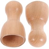 ERINGOGO 2pcs Wooden Body Massager Cup for Face Head Carving Facial Massage Tool