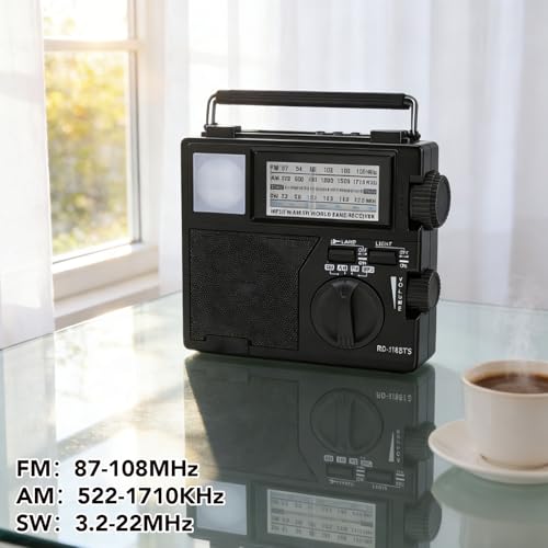 Radio portátil solar VBESTLIFE AM FM SW con Bluetooth miniatura 2