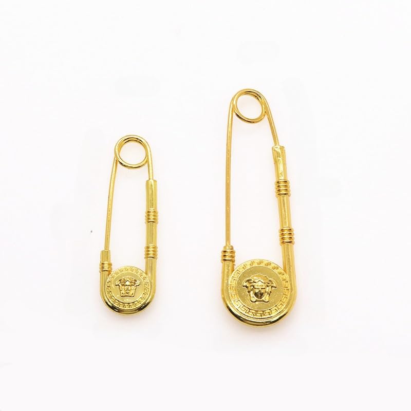 RZJHP 10pcs 73×22mm large safety pin, vintage gold Medusa pin, lion head brooch, for clothes fixing pins clothes crafts