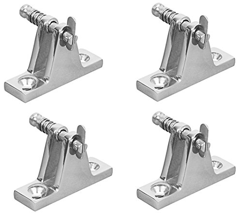 Marine Part Depot Four Stainless Steel Bimini Top Deck Hinge with Pin