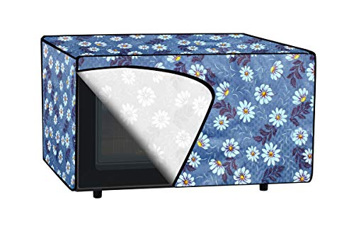 Image of The Furnishing Tree PVC Waterproof Microwave Oven Cover Compatible for Panasonic 27 L Convection NN-CD684BFDG Floral Pattern Blueish Grey