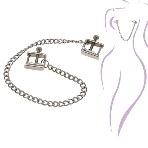 Pinzas para pezones, pinzas para pezón para mujeres, pinzas para pezón para hombres, pinzas extremas con cadena de metal, joyas para pezones ajustables, para adultos, coqueteos, bdsms, juguetes