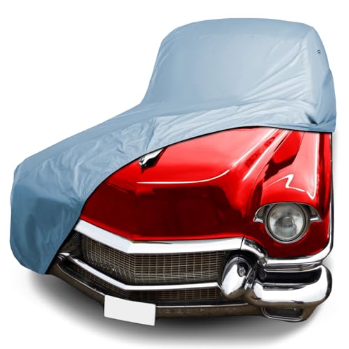 Image of iCarCover Premium Car Cover for 1954-1988 Cadillac Fleetwood Heavy Duty Waterproof All-Weather Automobiles Custom Fit Indoor Outdoor UV Snow Protection Covers with Straps and Bag