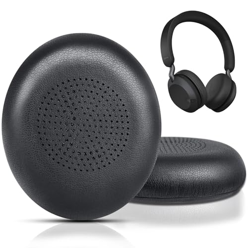 Ear Pads Replacement for Jabra Evolve2 65 (65MS 65UC USB)/Evolve2 40 (40UC 40MS USB)/Elite 45h On-Ear Wireless Headphones Ear Cushions with Protein Leather