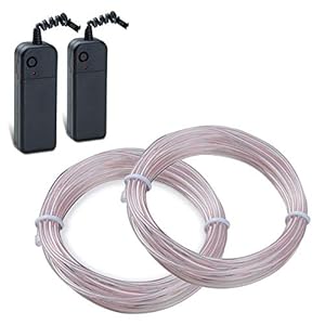 Sunboia 5Mt EL Kabel Neon Beleuchtung leuchtschnur Flexible Glühdraht EL wire Elektrolumineszenzdraht mit Controller…
